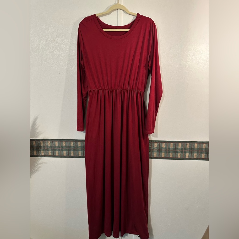 XL Maroon Maxi Dress